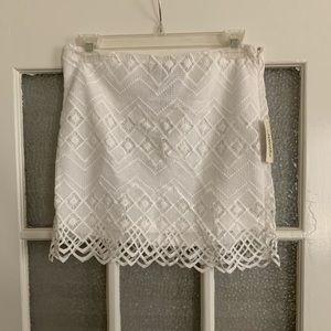 White lace skirt